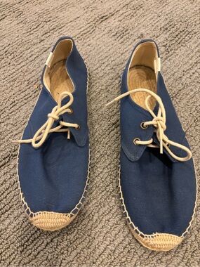 Women’s Navy Canvas Espadrille Lace-Up Shoes